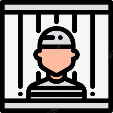 铁门素材卡通监狱牢笼里的罪犯图标图标