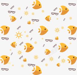 鏂囱压姹囨紨黄色小鱼和眼镜框矢量图高清图片