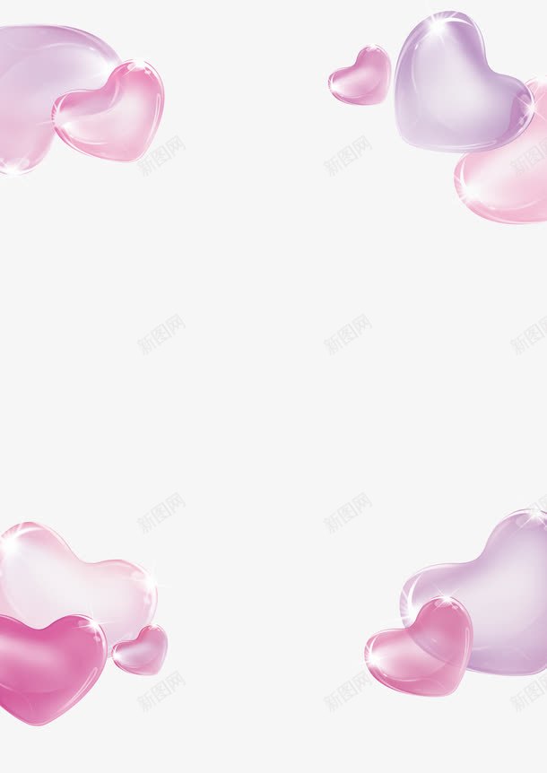 粉色爱心背景装饰图案png免抠素材_88icon https://88icon.com 浪漫 爱心 粉色