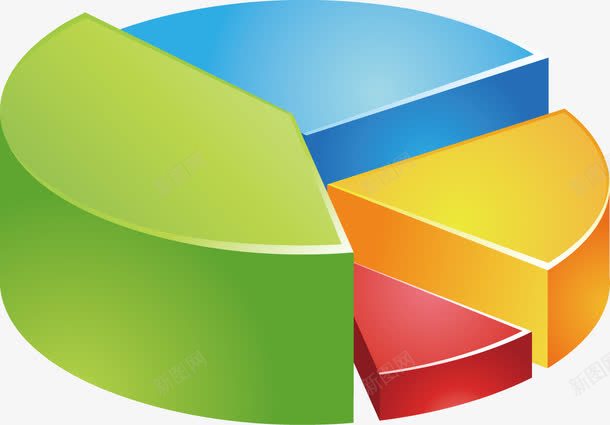 PPT饼形图表png免抠素材_88icon https://88icon.com PPT设计 彩色图表 饼形图