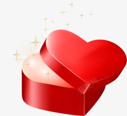 红色心形礼物盒背景素材