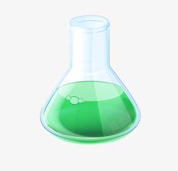 手绘绿白色医生实验玻璃瓶子矢量图素材