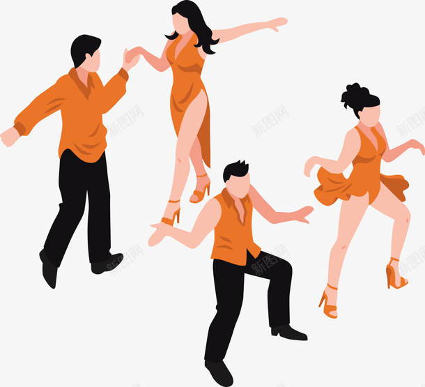正在跳舞的男女矢量图eps免抠素材_88icon https://88icon.com 拉丁 拉丁舞 拉丁舞PNG 矢量拉丁舞 矢量跳舞 跳舞 矢量图