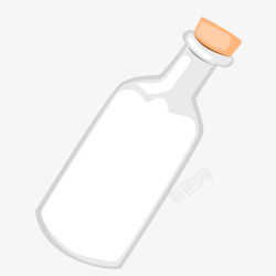 白色木塞玻璃瓶子矢量图素材
