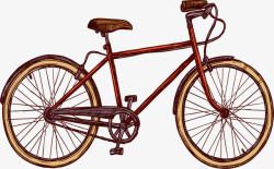 手绘风复古的单车矢量图素材