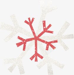 红白色雪花素材