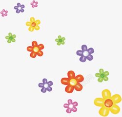 儿童节彩色漂浮花朵素材