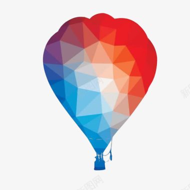 彩色热气球图标图标