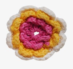 粉黄白清新针织花朵装饰配饰素材