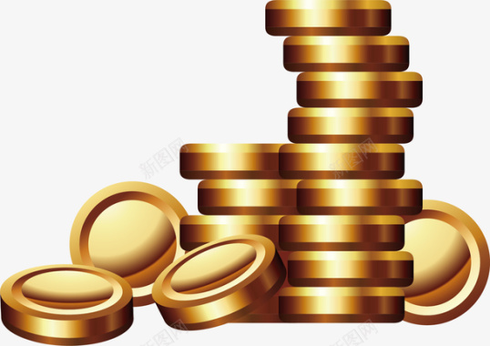 堆积的金币矢量插画金币金融赚钱插画矢量图图标图标