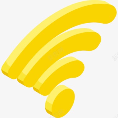 黄色星星图案无线网信号图标图标
