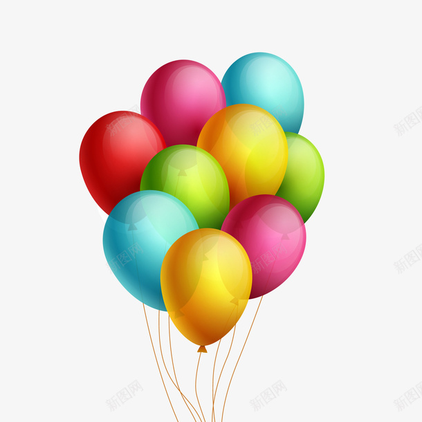 卡通气球矢量图ai免抠素材_88icon https://88icon.com PNG图 PNG图下载 创意卡通 卡通 卡通插图 彩色气球 插图 气球 节日气球 矢量图