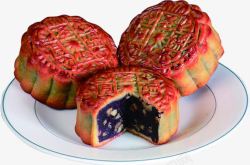 中秋传统美食红色月饼素材