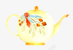 水彩茶壶素材