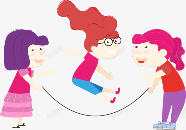 卡通手绘跳绳的孩子png免抠素材_88icon https://88icon.com 创意 动漫动画 卡通孩子 卡通手绘 简约 跳绳得孩子