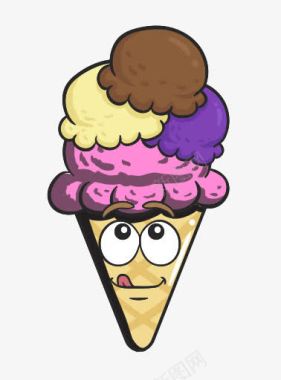 芒果冰卡通卡通锥奶油表情符号冰蛋卷冰淇凌图标图标