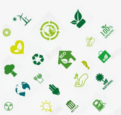 绿色能源图标图标环保标签图标