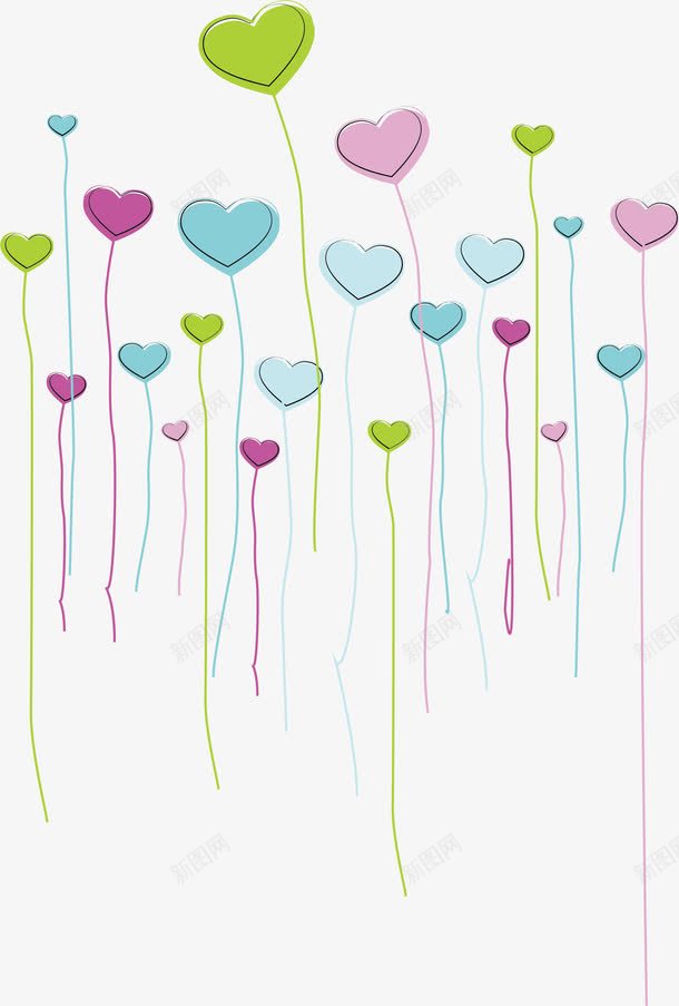 浪漫爱心背景png免抠素材_88icon https://88icon.com 免抠PNG 可爱 小清新 底纹 彩色 心形植物 浪漫 爱心 花纹