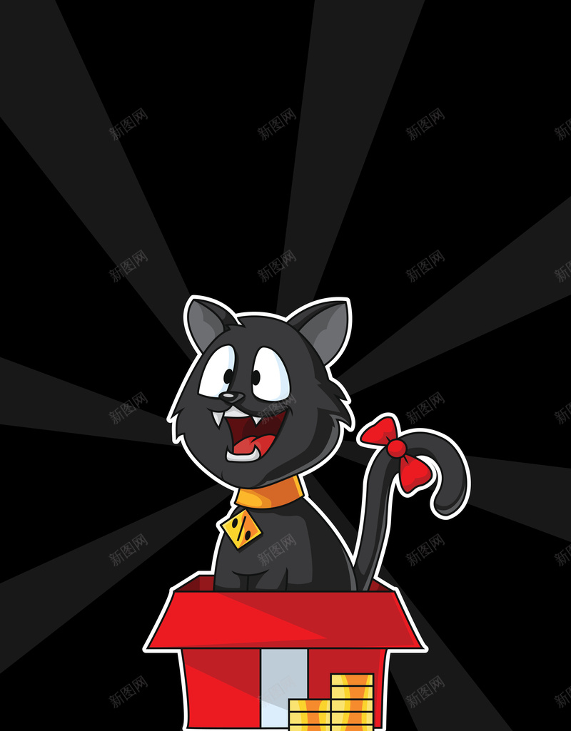 宠物猫咪红色盒子海报背景矢量图ai设计背景_88icon https://88icon.com 宠物 海报 清新 猫咪 盒子 背景 黑色 黑色背景 矢量图