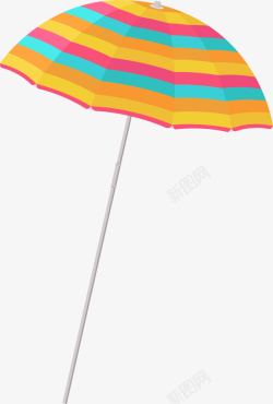 夏日沙滩多彩大伞素材