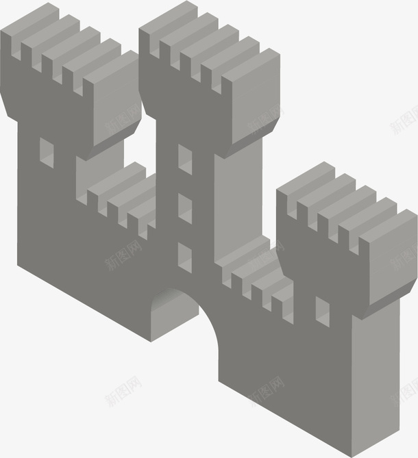 城堡卡通堡垒矢量图eps免抠素材_88icon https://88icon.com 3D风格 卡通矢量堡垒 城堡 堡垒 灰色 立体 防御堡垒 矢量图