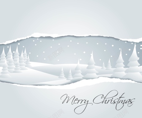 矢量白色雪景圣诞节背景背景