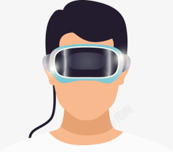 带着VR眼镜的男子矢量图素材