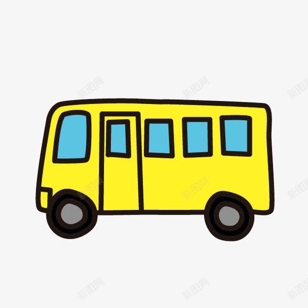卡通黄色小巴士png免抠素材_88icon https://88icon.com 卡通 卡通交通工具 卡通巴士 卡通黄色巴士 黄色巴士