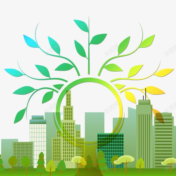绿色的城市png免抠素材_88icon https://88icon.com 城市 环境 绿化 绿色