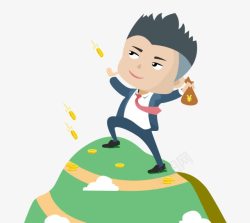 拿钱袋的小朋友素材