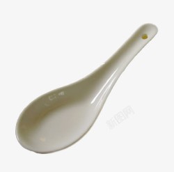 白色瓷勺子素材