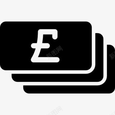 信用卡账单英镑的账单图标图标