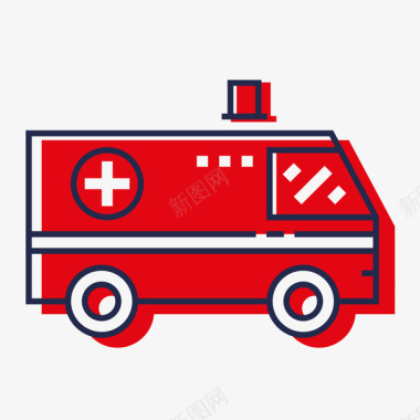 救护车扁平化救护车矢量图图标图标
