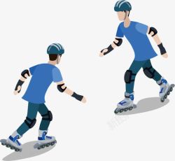 滑冰的小男孩素材