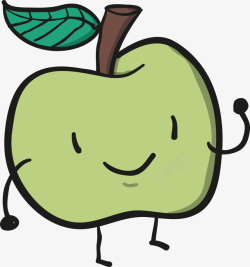 绿色小苹果矢量图素材