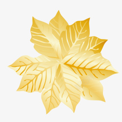 金色的树叶矢量图素材