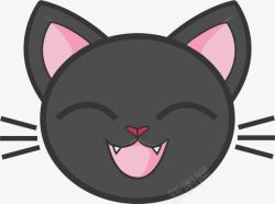 创意猫头黑色可爱微笑素材
