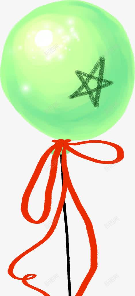 绿色手绘五角星气球png免抠素材_88icon https://88icon.com 五角星 气球 绿色