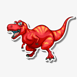 红色的凶猛的恐龙矢量图素材