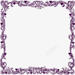 紫色花纹边框装饰素材