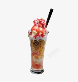 水果冰淇淋杯燕麦水果冰淇淋杯高清图片