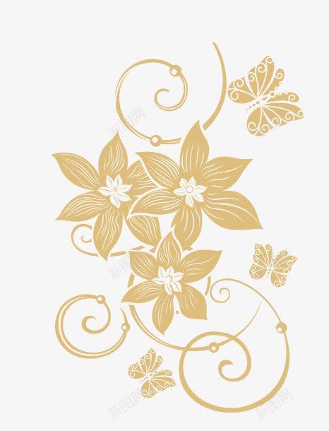 金色花纹png免抠素材_88icon https://88icon.com 福满 花纹 花纹底纹 花纹素材 花纹背景 金秋