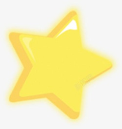 黄色五角星星星立体装饰素材