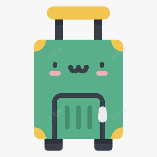 绿色卡通行李箱png免抠素材_88icon https://88icon.com png图形 png装饰 卡通 绿色 行李箱 装饰