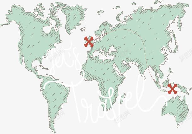 绿色手绘旅游地图矢量图ai免抠素材_88icon https://88icon.com 世界地图 地图 旅游地图 旅游季 矢量png 绿色地图 矢量图