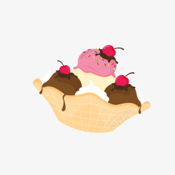 彩色卡通冰淇淋素材