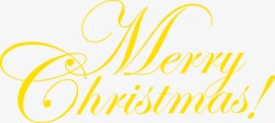 黄色圣诞快乐字体创意素材