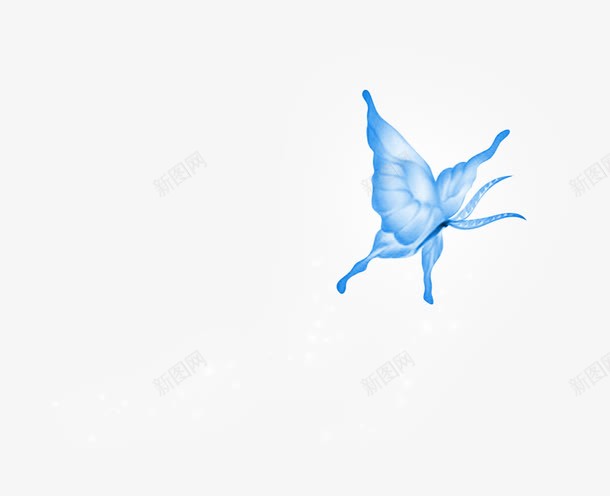 手绘蓝色清新蝴蝶装饰png免抠素材_88icon https://88icon.com 清新 蓝色 蝴蝶 装饰