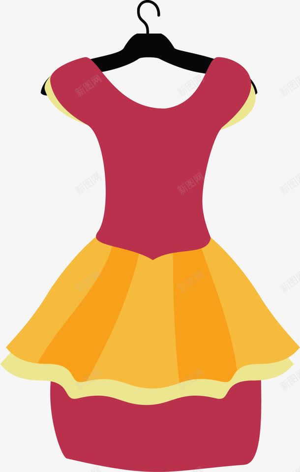 大红色上衣黄色裙子png免抠素材_88icon https://88icon.com 卡通裙子 扁平的裙子 扁平裙子 矢量裙子 美丽的裙子 裙子 黄色裙子