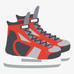 黑红色滑雪鞋素材